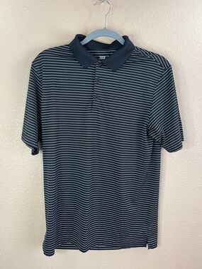 Nike Black Polo with Thin White Stripes